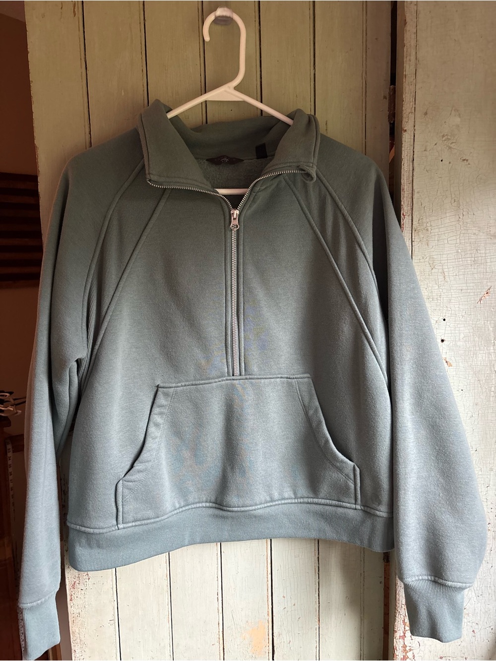Danskin Sage Green Half-Zip Fleece Pullover